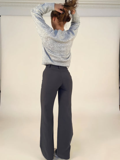 Eva - Wide Leg Dames Broek Met Hoge Taille En Wijde Pijpen
