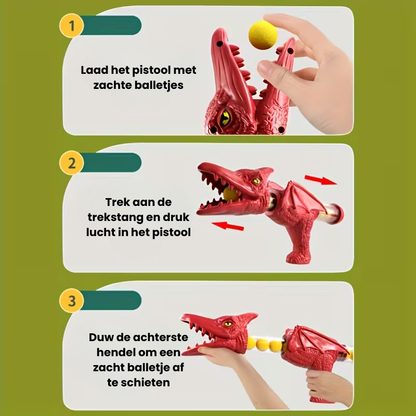 DinoShot – Interactief Dino Schietspel met Lanceerhandles & Sponsballen