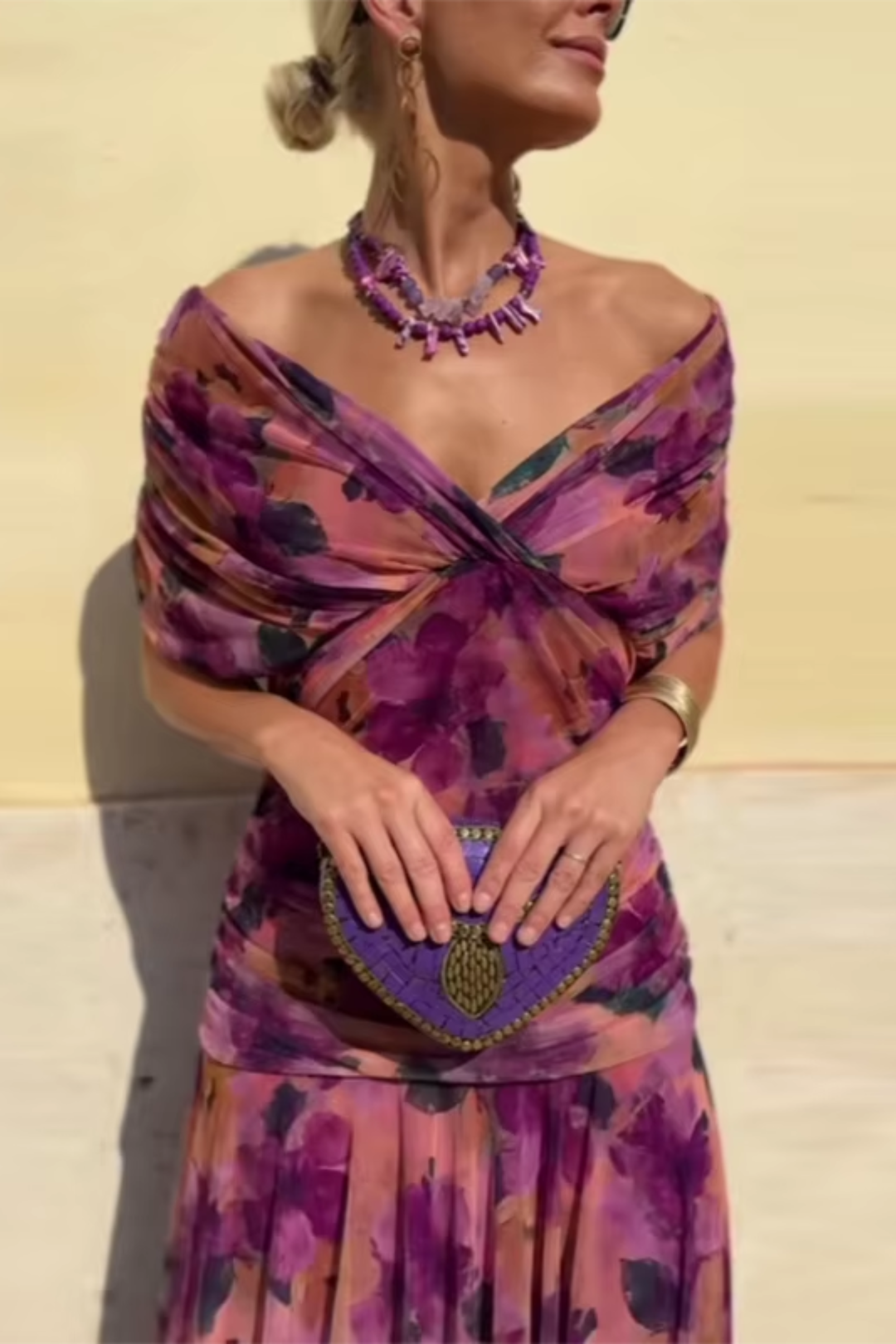 Nefeli - Elegant V-Neck Party Maxi Dress