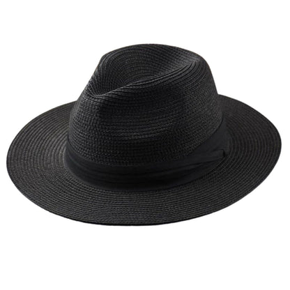 ShadeVibe - Hoed met Brede Rand en Zwarte Lint Accent