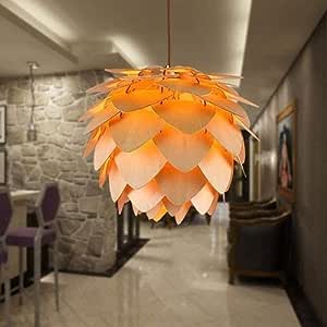 Handmade Wooden Pinecone Pendant Light – Dimmable LED