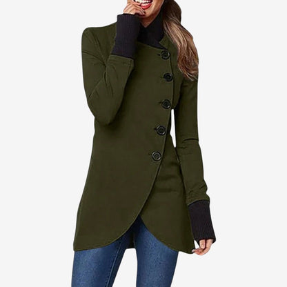 Kairo – Mid-Length Buttoned Coat with Long Sleeves