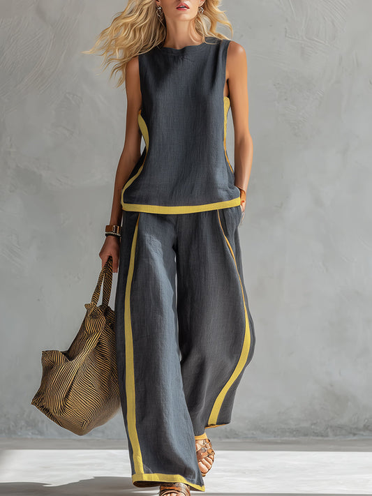 Dornika | Linen Sleeveless Co-ord Set