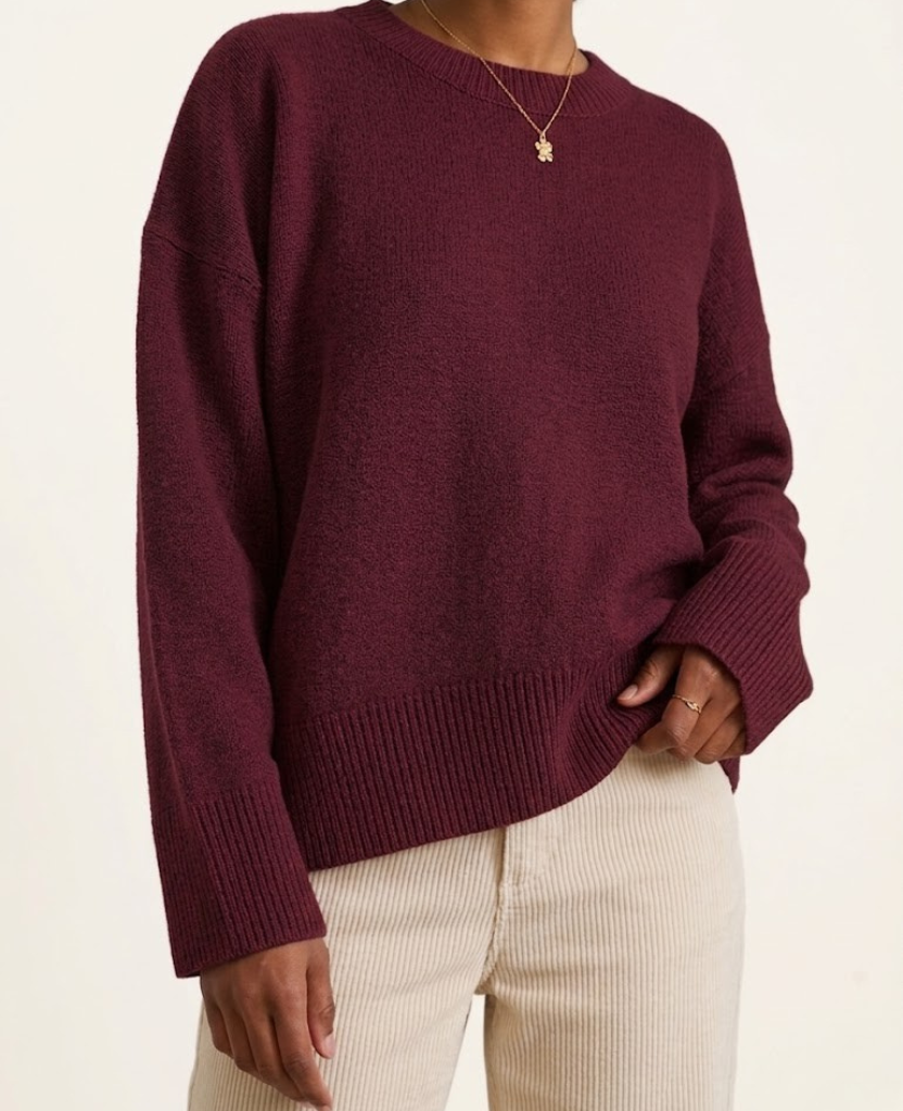 Women's Oversized Crew Neck Wool Jumper