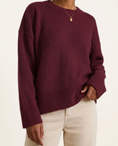 Women's Oversized Crew Neck Wool Jumper