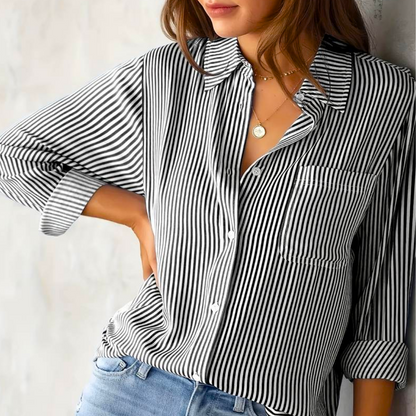 Lucie – Blouse à rayures manches longues d’été femme