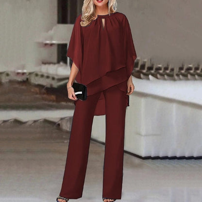 Claire – Ensemble 2 pièces avec haut à volants et pantalon large