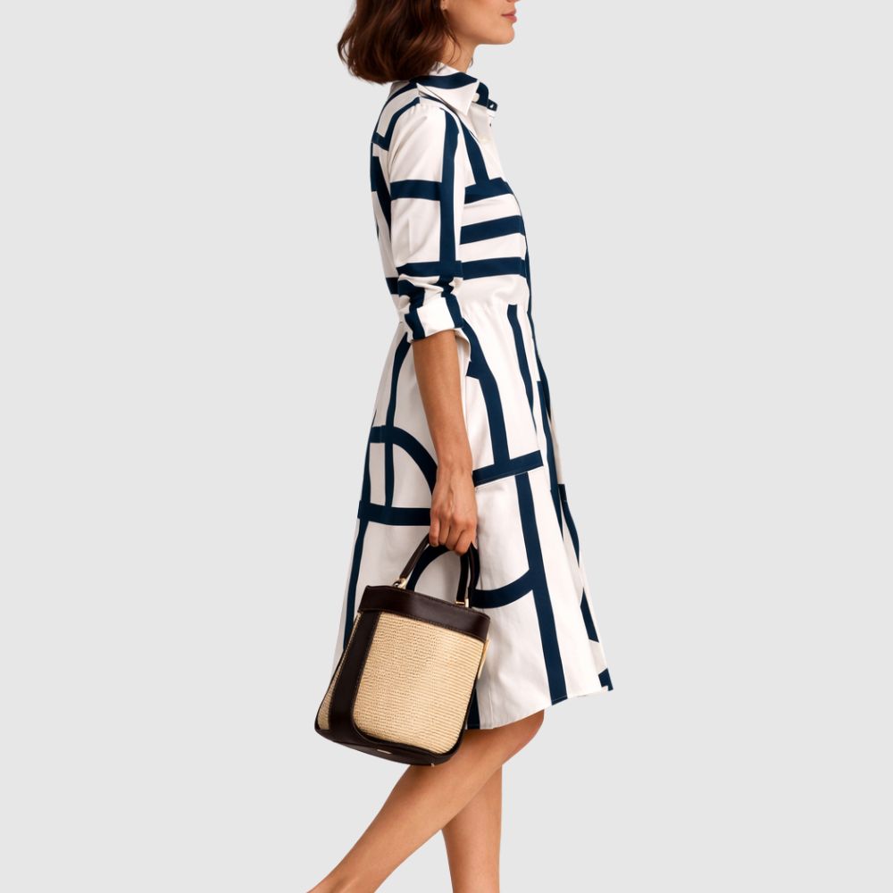 Zoé - Robe chemise avec motif géométrique