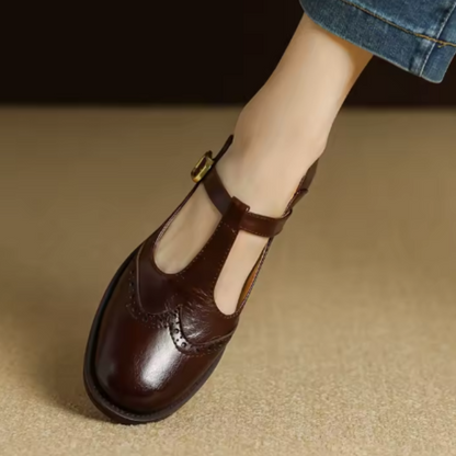 Strivelle | Damskie Buty Mary Jane Vintage na Niskim Słupku