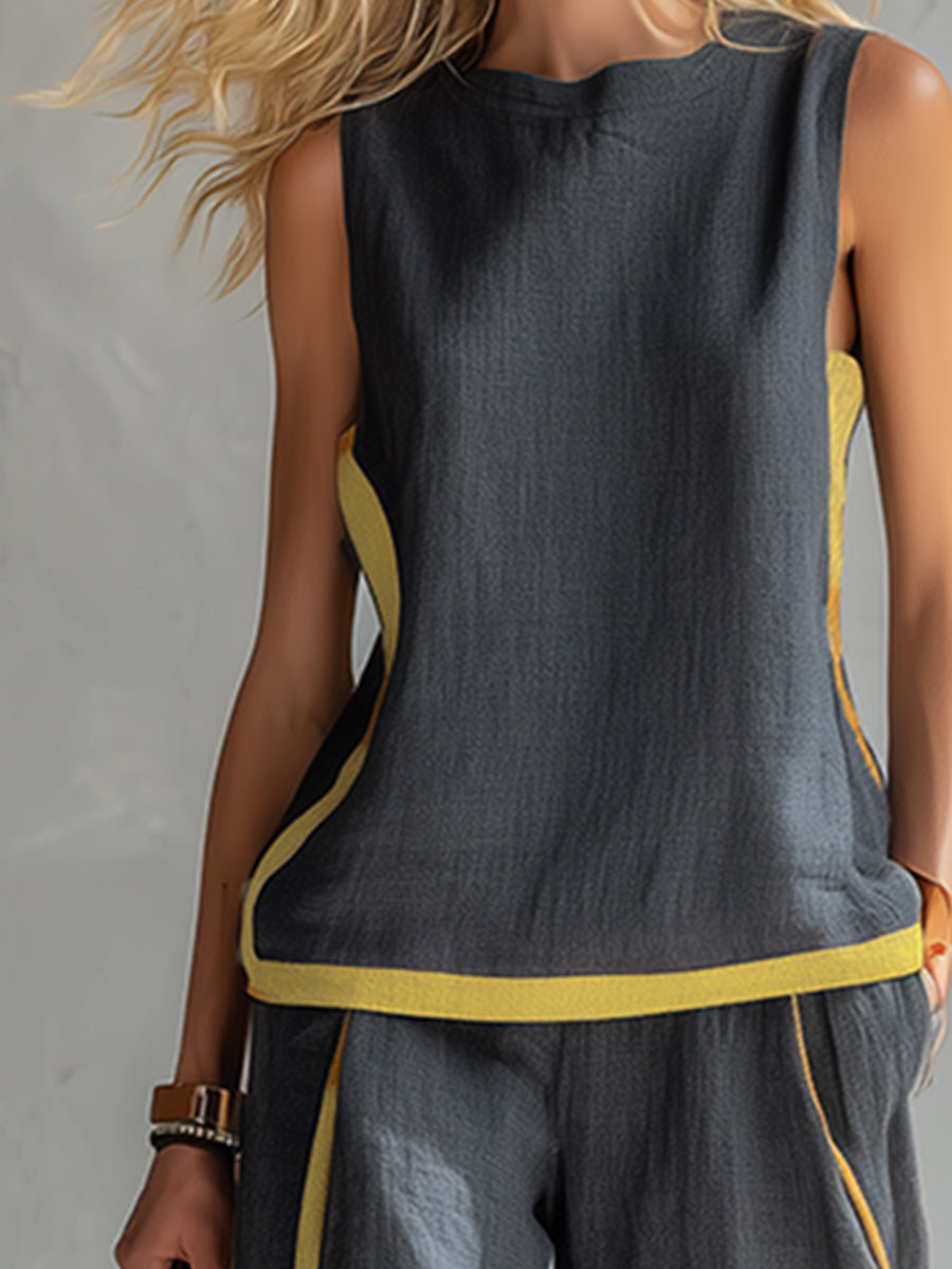 Dornika | Linen Sleeveless Co-ord Set