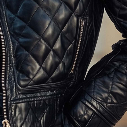 Laura – Veste à manches longues avec col en fourrure et poches zippées