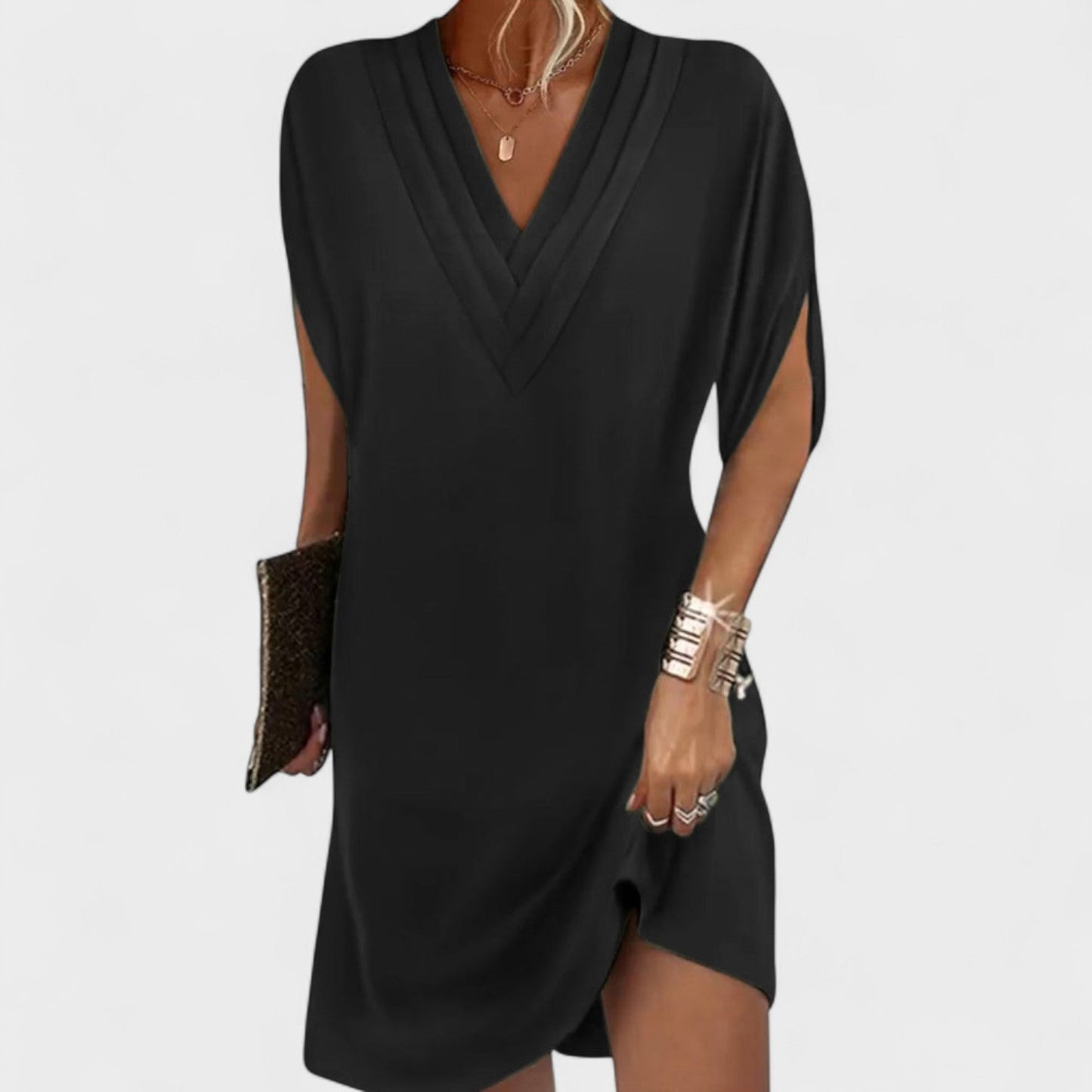 Helena - Vestido elegante con mangas abiertas