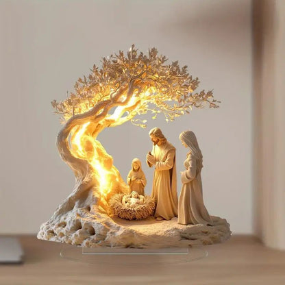 BlessingAura - Jesus Fødsel Figur Statue til Indendørs Dekoration