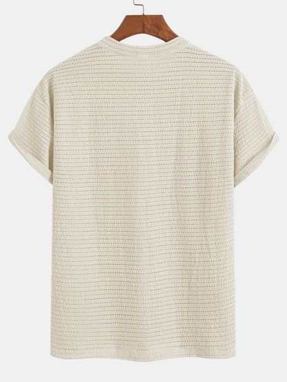 Relax Fit Striped Textured T-Shirt
