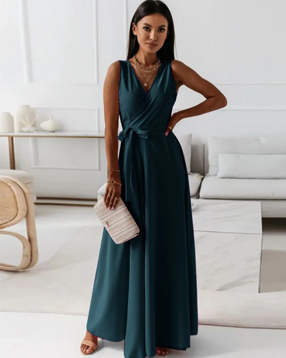 Sophie – Robe longue femme à col en V