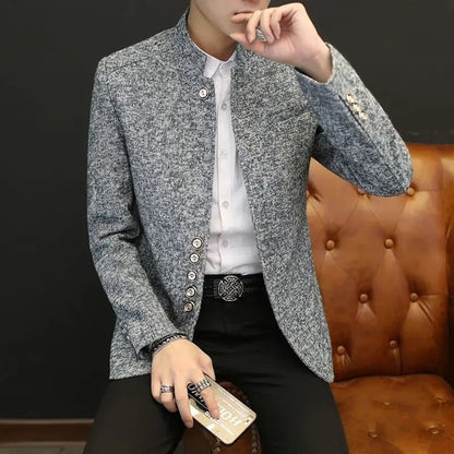 Ethan – Men's Long Sleeve Jacket with Button Detail | Structured and Polished for Any Occasion