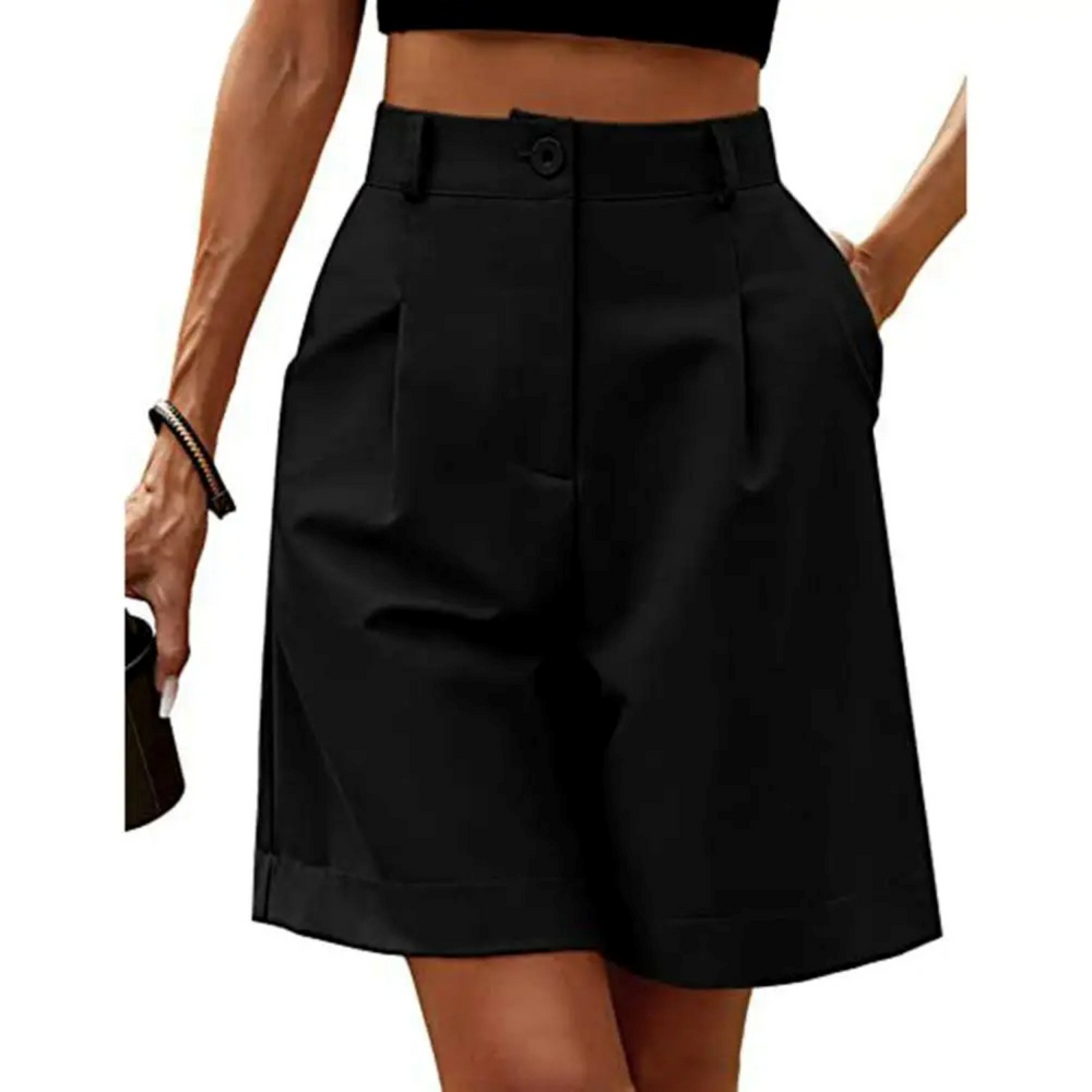 Short ample à taille haute et coupe ajustée pour femme