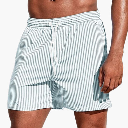 Herre Stribede Boardshorts | Elastisk Talje Badeshorts