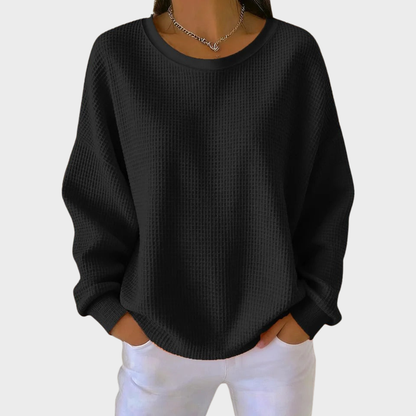 Nora | Waffle Knit Cotton Jumper Winter Long Sleeve
