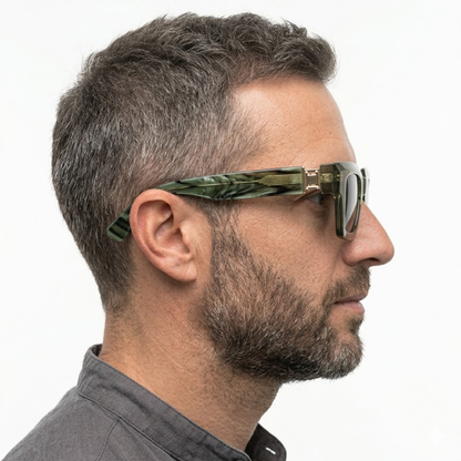 Lunettes de soleil carrées rétro avec verres photochromiques et protection UV400