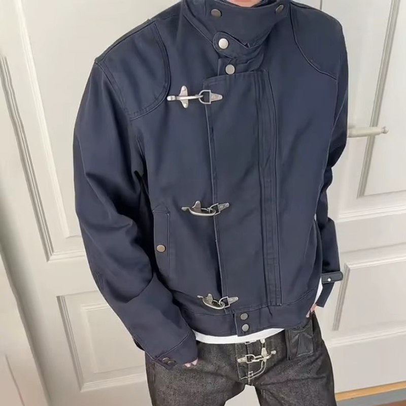 Mason - Long Sleeve Buckle Jacket with Side Pockets