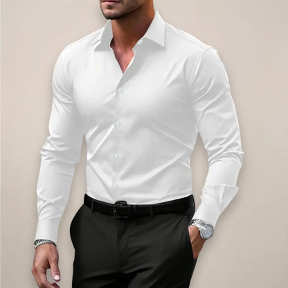 Men’s Slim Fit Long Sleeve Button-Up Shirt