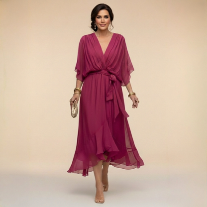 Monica™ | Robe en chiffon à décolleté en V