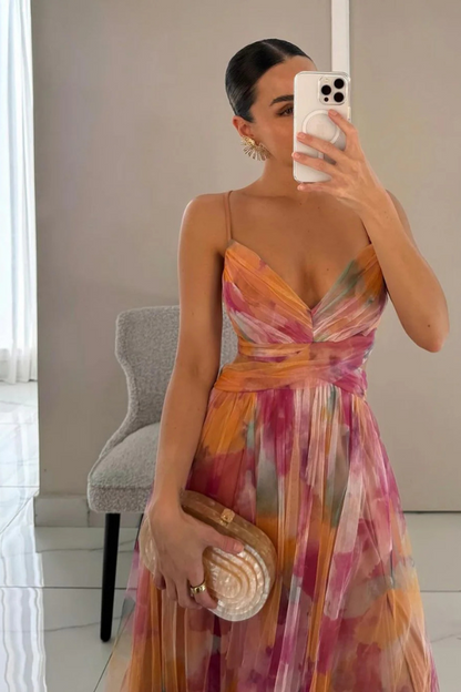 Hazel | Women elegant pleated Maxi dress