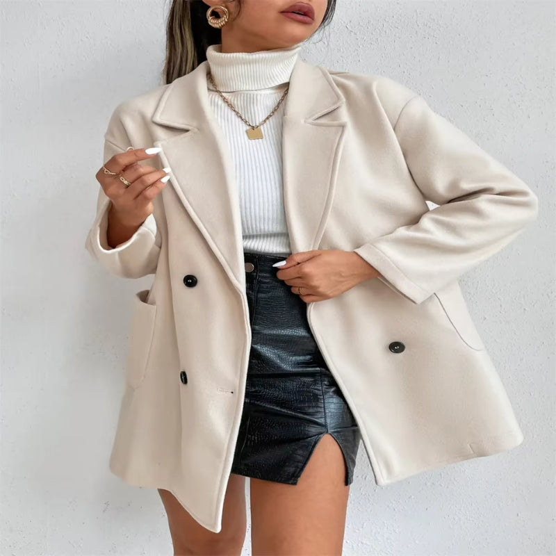 Esmee – Manteau à manches longues avec col et fermeture à boutons