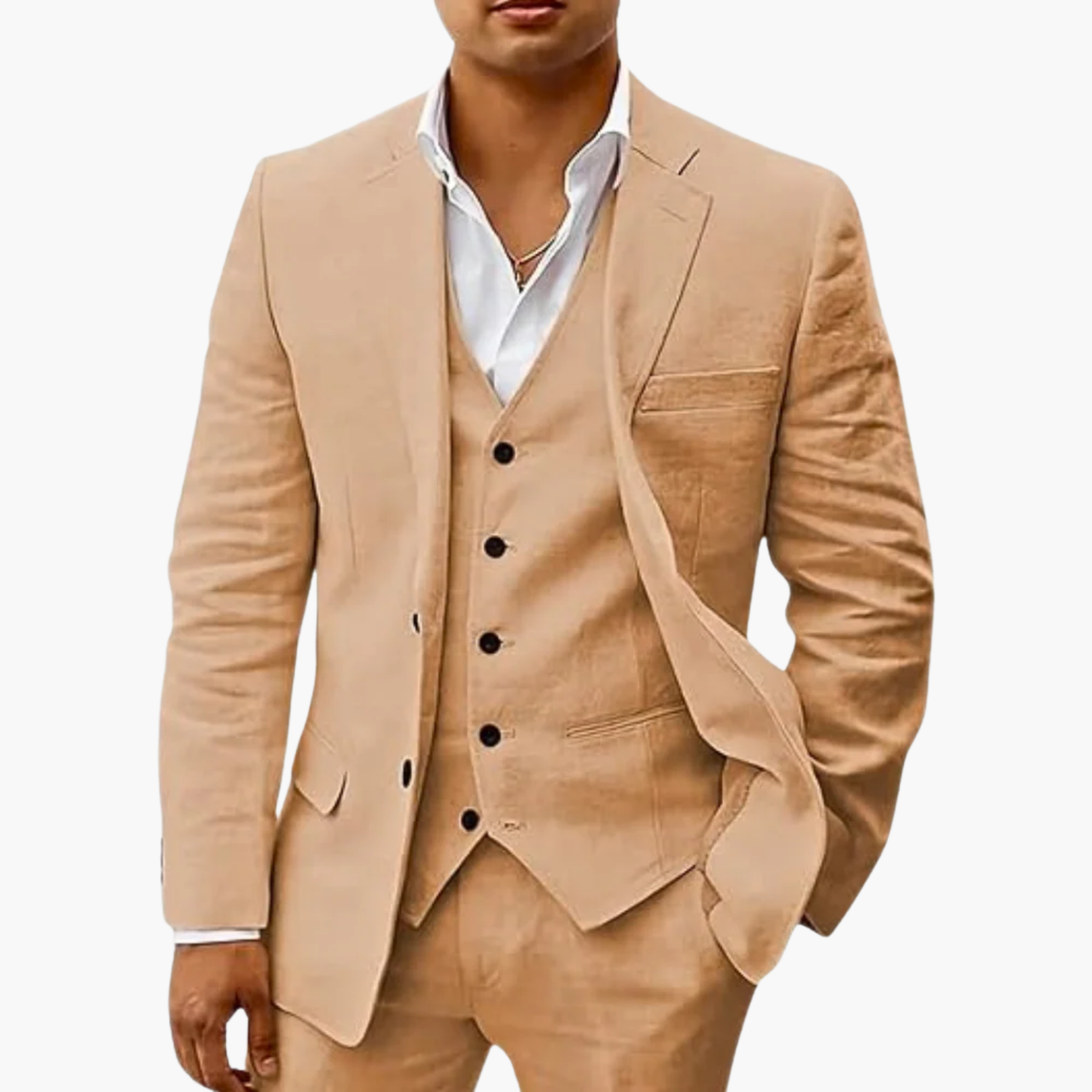 Ensemble Costume Homme 3 Pièces en Lin – Élégant, Léger et Respirant