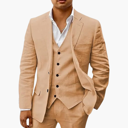 Ensemble Costume Homme 3 Pièces en Lin – Élégant, Léger et Respirant