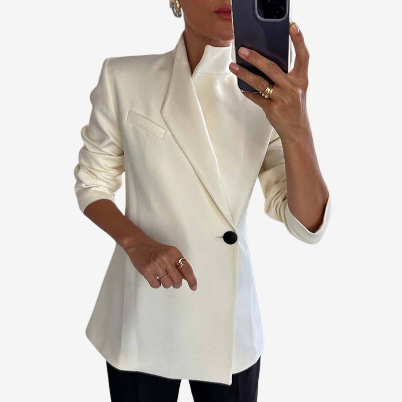 Blazer femme slim boutonné manches longues