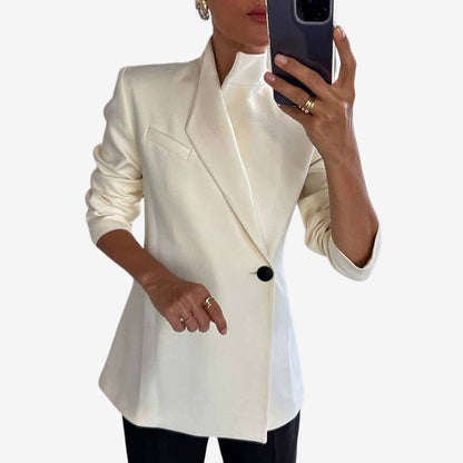 Blazer femme slim boutonné manches longues