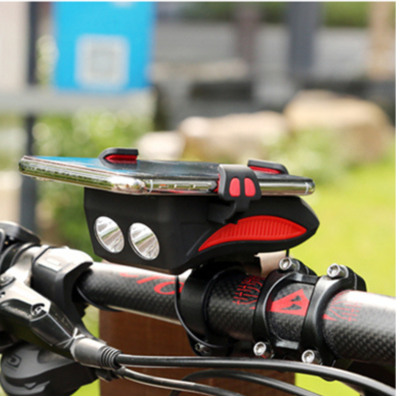 VeloCharge – Support Téléphone pour Vélo avec Lumière et Klaxon Rechargeable