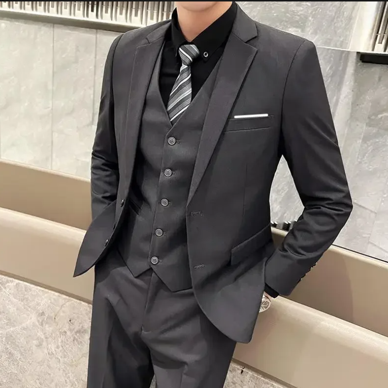 Adam - 3 piece set with blazer, vest and high waist pant