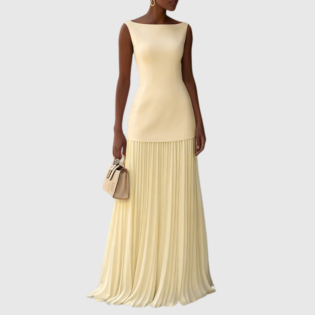 Elżbieta - Sukienka maxi plisowana elegancka