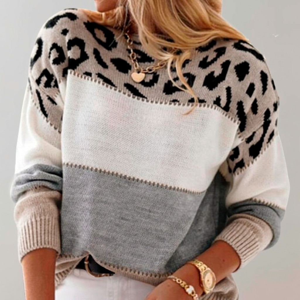 Pascaline - Leopard Print Casual Jumper