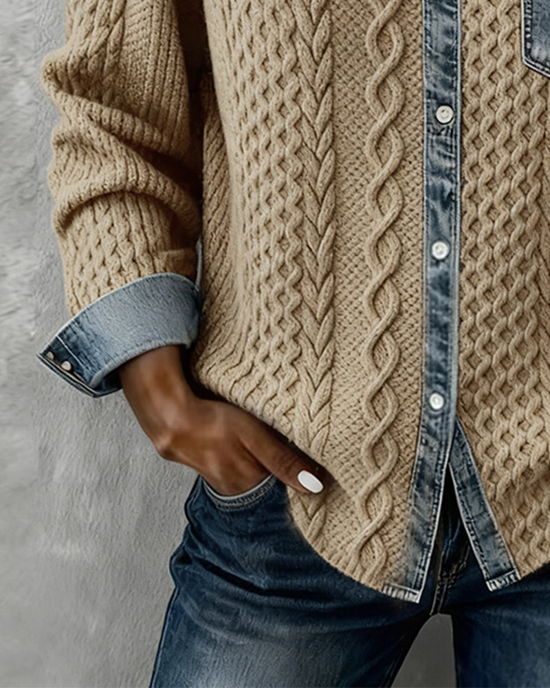 Duval Paris™ | Chemise maille contrastée