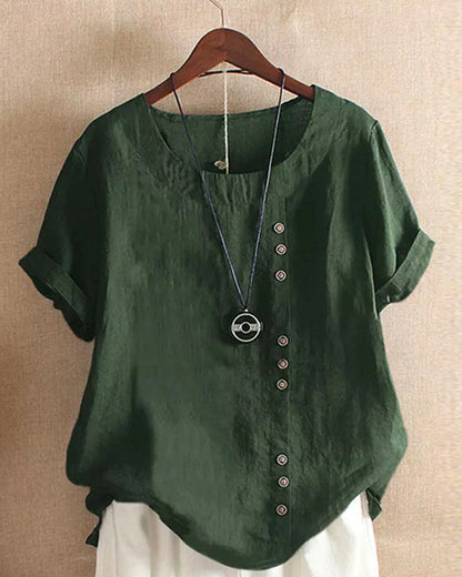 Beatrice | Women Button Detail casual z krótkim rękawem blouse