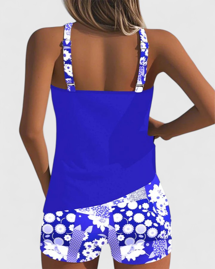 Women's Floral Print Tankini Swimsuit