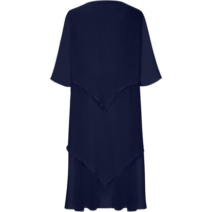 Hazel - Chiffon jurk met ronde hals en modern design