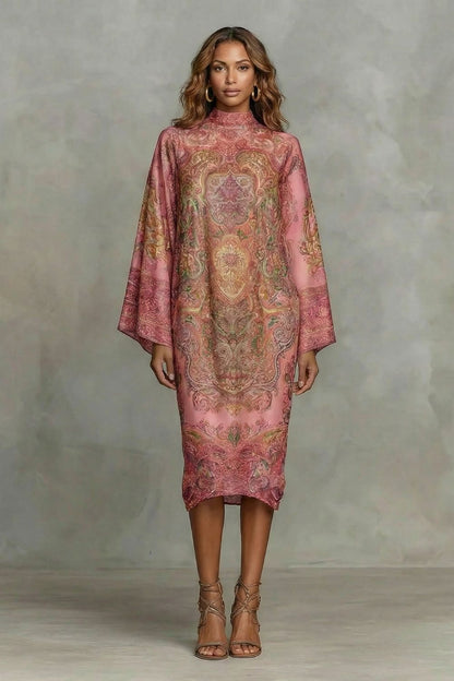 Baroque floral motif – Kimono midi dress