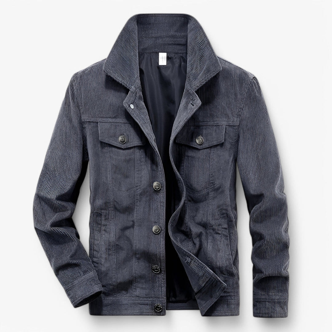 Veste classique en velours côtelé à boutons