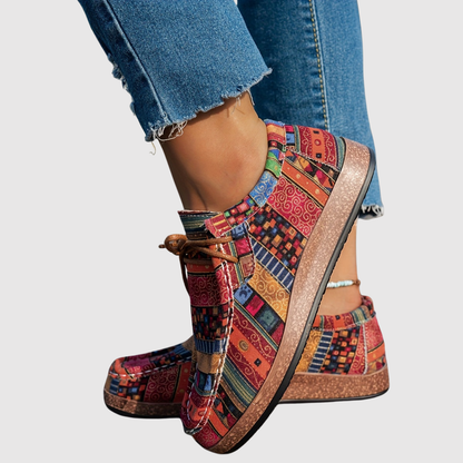 Rita - Boho damskie buty w kwiatowy wzór