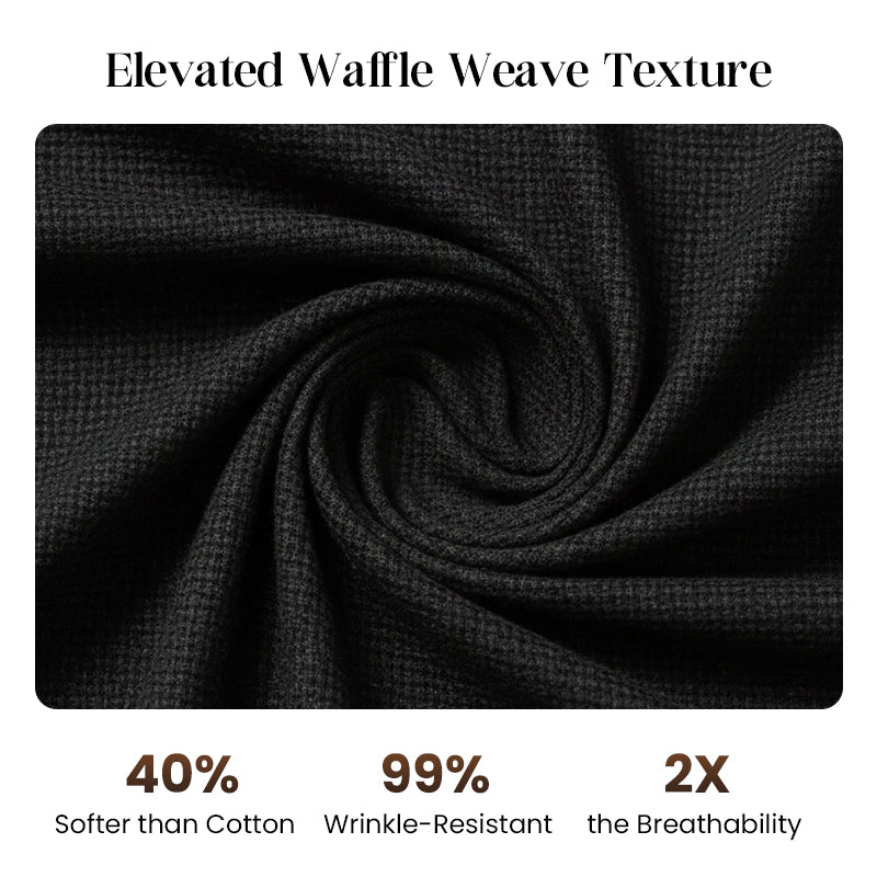 Men’s Casual Waffle Shirt Pants 2-Piece Set