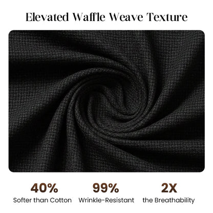 Men’s Casual Waffle Shirt Pants 2-Piece Set