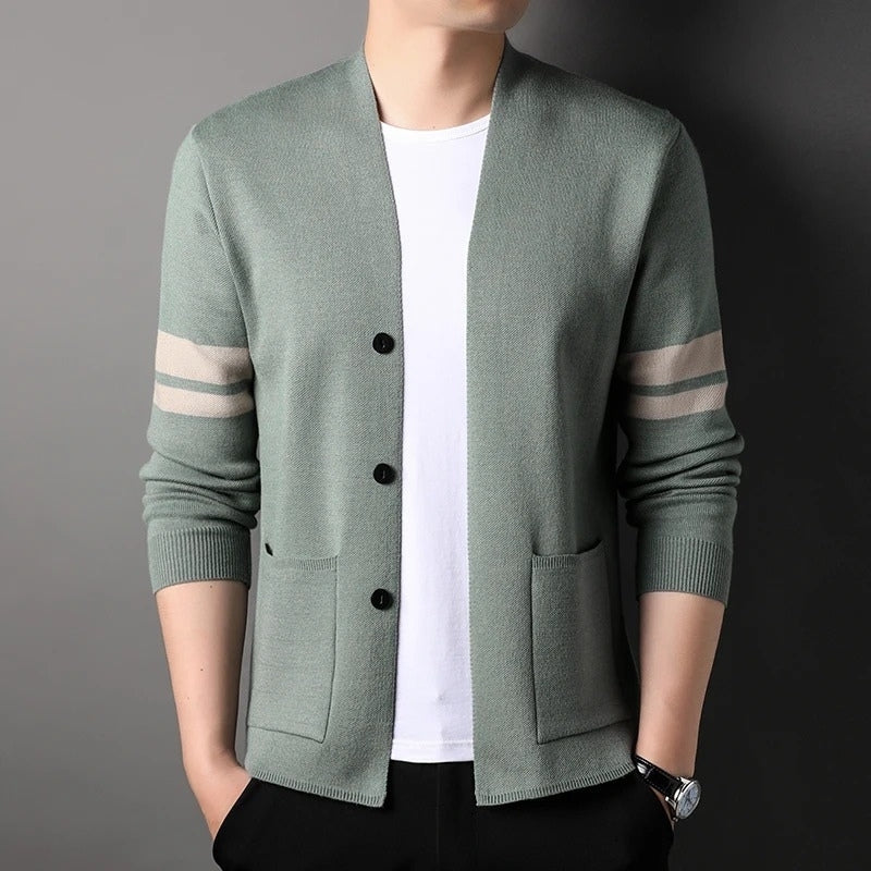 Adrian – Long Sleeve Sweater with Pocket and Button Detail