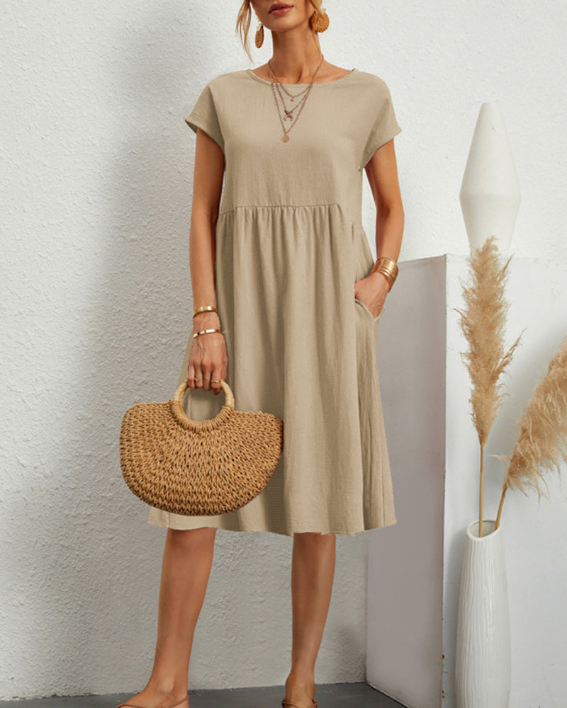 Léonie - Robe ample à encolure ronde