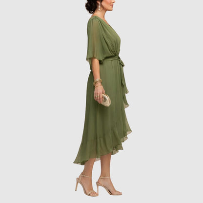 Zoé - Robe portefeuille midi légère