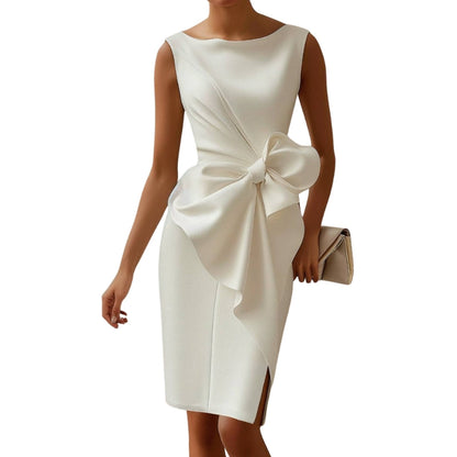 Robe mini sans manches avec nœud sur le côté